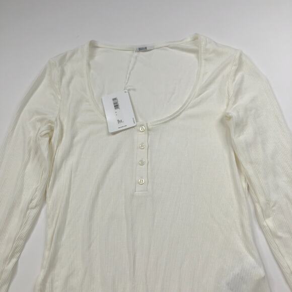 Wolford NEW Small Henley String Long Sleeve Button Top Bodysuit White 79208 HRJ - Picture 2 of 12